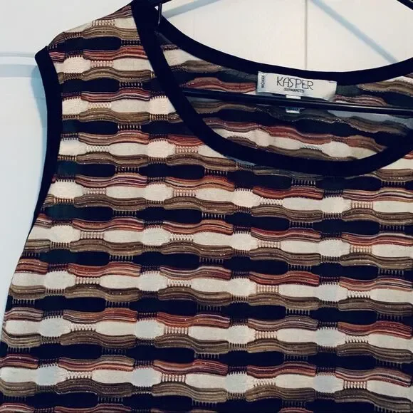 KASPER Separates Multicolor Sleeveless Sweater Knit Top 1X - Picture 5 of 16
